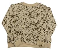 Béžovo-čierna vzorovaná oversize mikina H&M