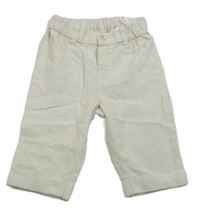 Šedobéžovo-plátenné nohavice H&M