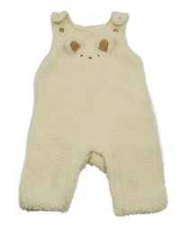 Smetanové huňaté laclové podšité kalhoty s medvídkem M&S