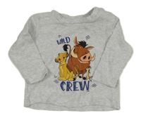 Svetlosivé melírované tričko so Lvím kráľom PRIMARK