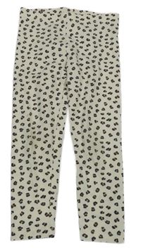 Smetanovo-hnedo-čierne vzorované legíny George