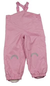 Růžové šusťákové nepromokavé laclové podšité kalhoty POCOPIANO