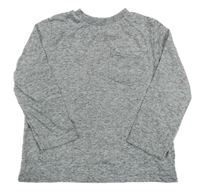 Šedo-bílo-černé melírované triko s kapsou F&F