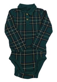 Smaragdovo-kostkované body s límečkem H&M