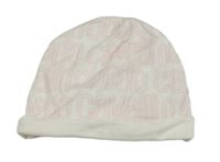 Nové - smetanovo-svetloružová čapica s logy roberto cavalli