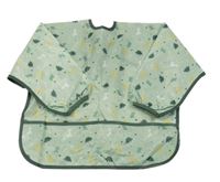 Světlekhaki-tmavokhaki šusťákový bryndák/zástěra s dinosaurami