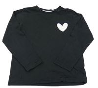 Čierne tričko so srdiečkom Matalan