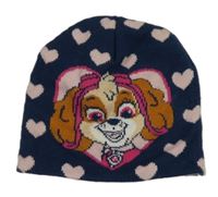Tmavomodrá čepice s PAW PATROL - Skye a srdíčky nickelodeon