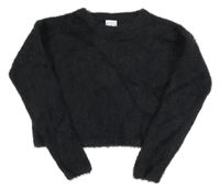 Tmavosivý chlpatý crop sveter Page one young