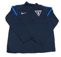 Tmavomodro-cobaltovoě modrá thermo mikina so znakom Nike