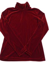 Červený lesklý zamatový rolák Pimkie