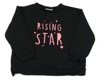 Čierna mikina s ružovymi nápisy a hviezdičkami LC WaIKIKI