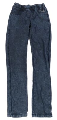 Tmavomodré plesňové džegíny s kvetmi S. Oliver