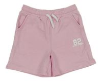 Svetloružové teplákové kraťasy s číslom Page one young