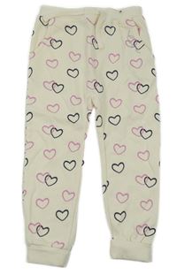 Smetanové tepláky se srdíčky a nápisem PRIMARK
