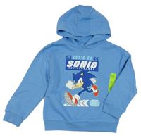 Nové - modrá mikina se Sonicem a kapucí PRIMARK