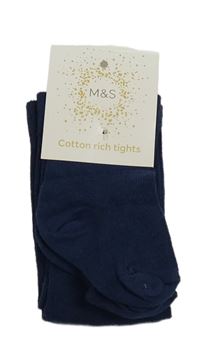 Nové - tmavomodré punčocháče s M&S