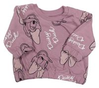 Starorůžovofialová mikina s Daisy PRIMARK