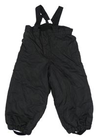 Černé šusťákové zimní oteplovačky s kšandami H&M