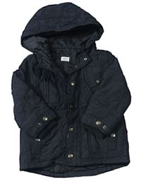 Tmavosivá melírovaná šušťáková zateplená bunda s kapucňou F&F