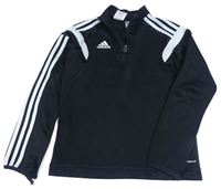 Čierna športová funkčná mikina s logom Adidas