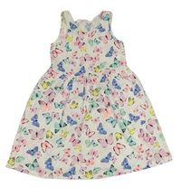 Biele bavlnené šaty s motýly H&M