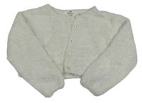 Biely chlpatý prepínaci crop sveter H&M