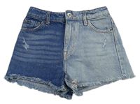 Světlemodro-modré riflové relaxed high waist kraťasy H&M