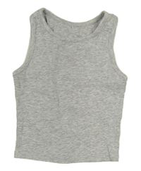 Svetlosivý melírovaný rebrovaný crop top George