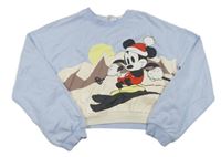 Svetlomodrá crop mikina s Mickeym H&M