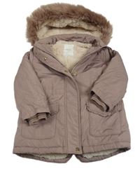 Staroružová šušťáková zimná bunda s kapucňou zn. Next