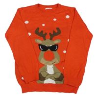 Červený sveter so sobom Primark