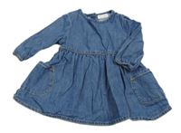 Modré plátěné šaty riflového vzhledu Next