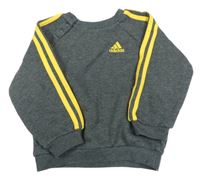 Tmavošedá melírovaná mikina s logem Adidas