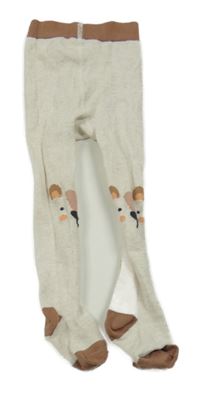 Béžové melírované punčocháče s medvědy Next