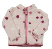 Ružová bodkovaná á chlpatá prepínaci mikina Ergee