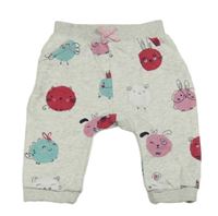 Světlešedé melírované tepláky se zvířaty George