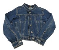 Tmavomodrá rifľová crop bunda Tchibo