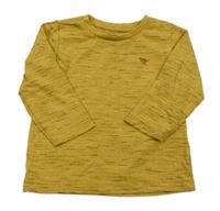 Okrové melírované triko s výšivkou Next