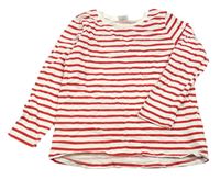 Bílo-červené pruhované triko s knoflíky Little Kids