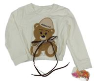 Nové - Smotanová mikina s medvěďom