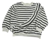 Bielo-čierna pruhovaná mikina s volánem H&M
