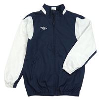Tmavomodro-biela šušťáková športová bunda s logom Umbro