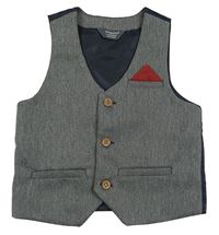 Šedo-černá vzorovaná slavnostní vesta Primark