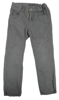 Sivé plátenné straight fit nohavice H&M