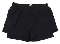 Čierne šušťákové kraťasy s všitými elastickými H&M