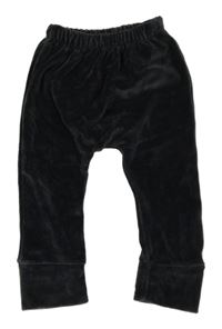 Tmavošedé sametové tepláky