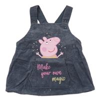 Tmavošedé manšestrové laclové šaty s Peppou Primark
