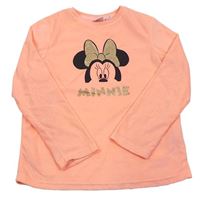 Neonově oranžové plyšové pyžamové triko s Minnie Disney