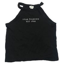 Čierny crop top s nápisom River Island